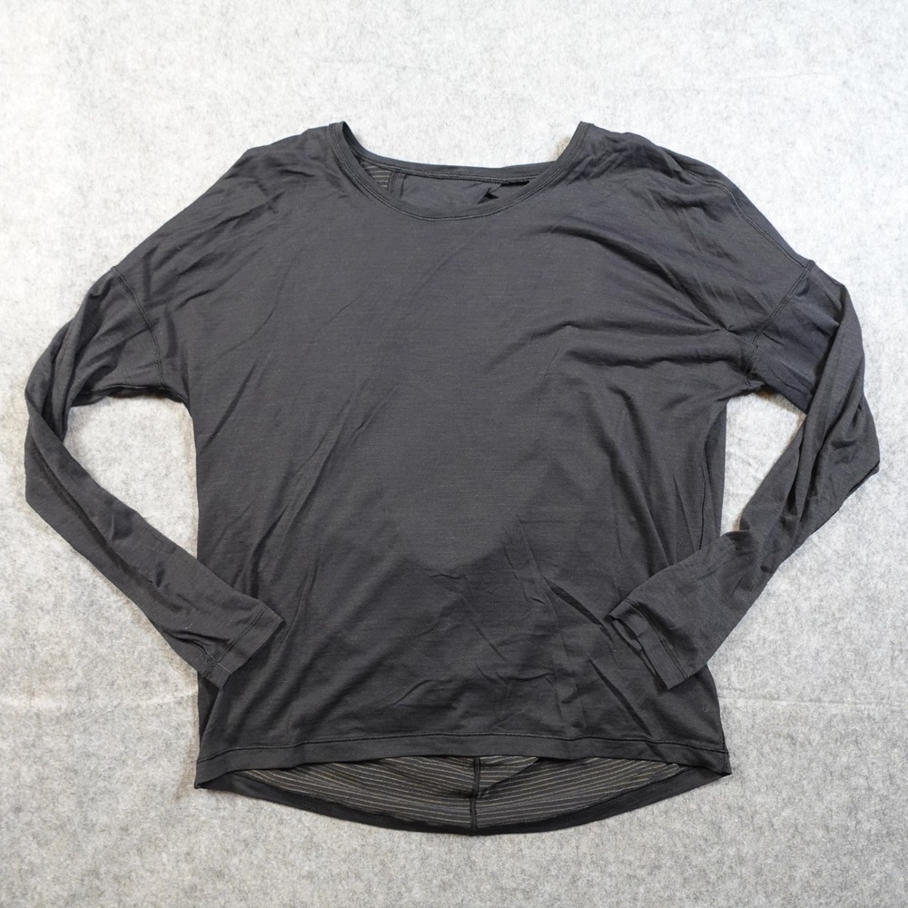 Lululemon Top Womens M/L? Crew Neck Long Sleeve Black Reversible Long Sleeve - Picture 6 of 9